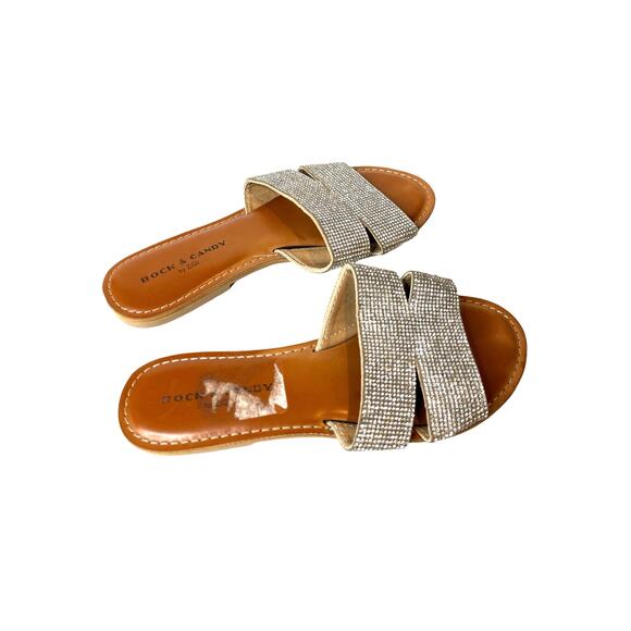 Rock & Candy By Zigi Rhinestone Flat Sandal Slide - Picture 5 of 13